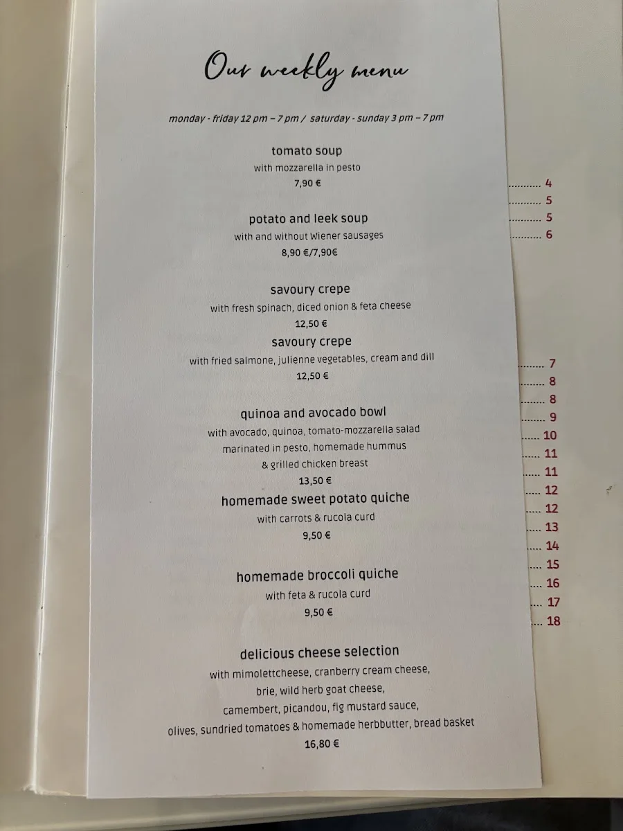 Café Anna Blume – Speisekarte in Berlin