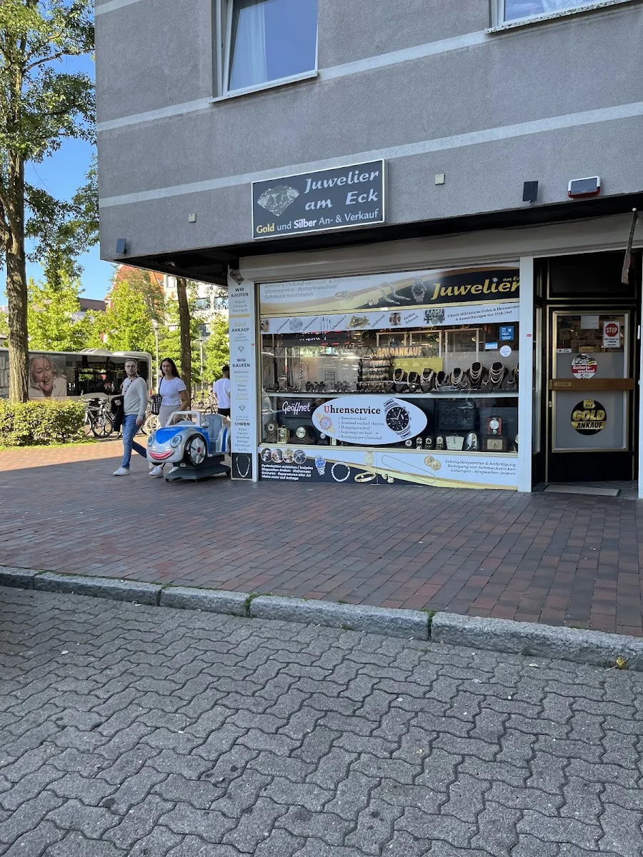 Gold 💎 Silber 💍 Platin 🪙 Palladium • Juwelier • Ankauf & Verkauf • Schmuckhandel • Barren • Münzen • Uhren/Batterie/Service – Außenbereich in Neumünster, Schleswig-Holstein