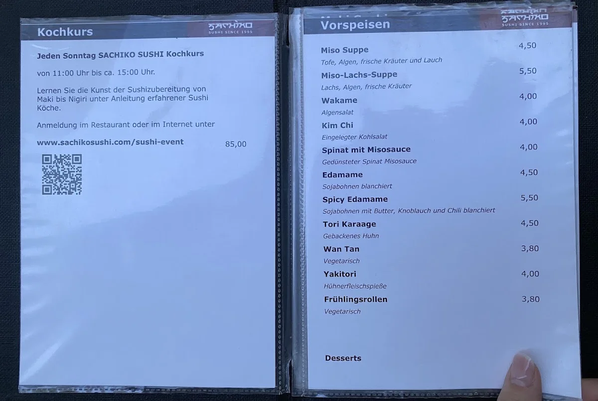 Sachiko Sushi – Speisekarte in Berlin