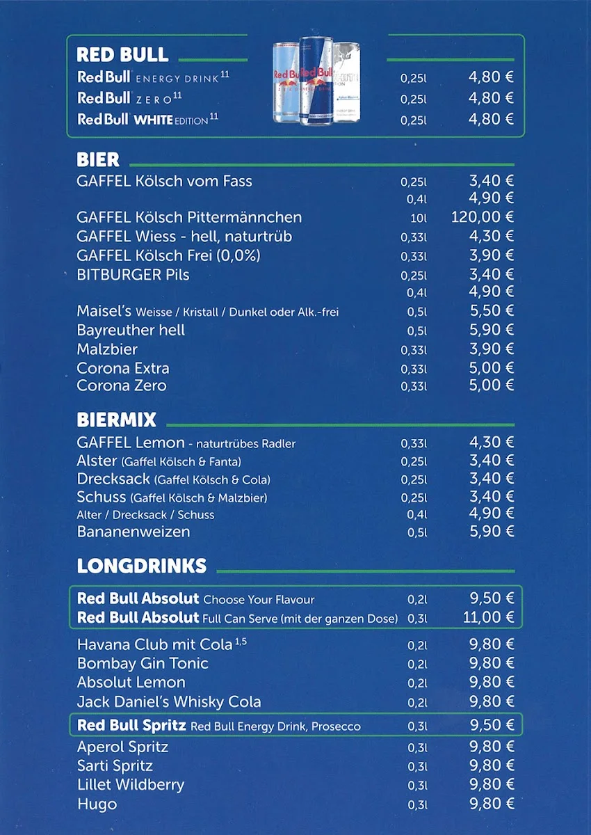 Biergarten am Aachener Weiher – Speisekarte in Köln, Nordrhein-Westfalen