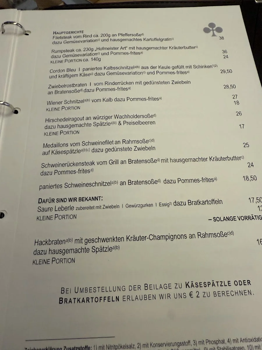 Landgasthof Kreuz – Speisekarte in Konstanz, Baden-Württemberg