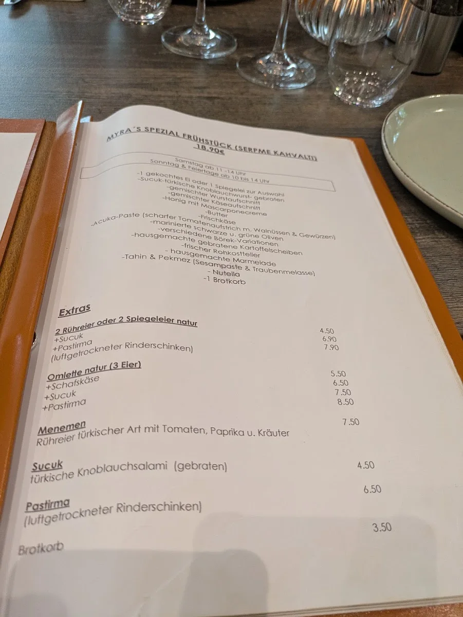 MYRA Restaurant – Speisekarte in München, Bayern