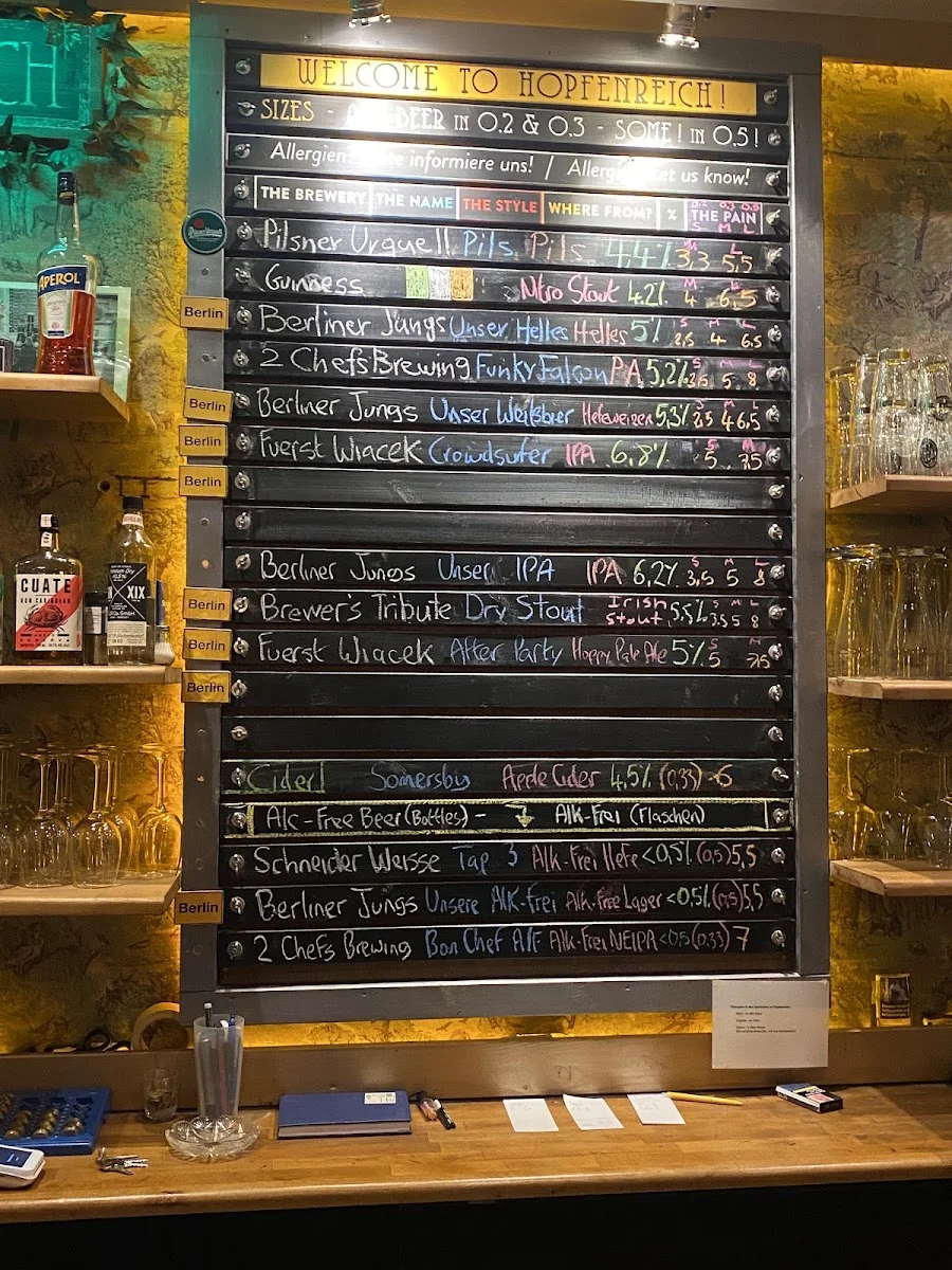 Hopfenreich – Speisekarte in Berlin