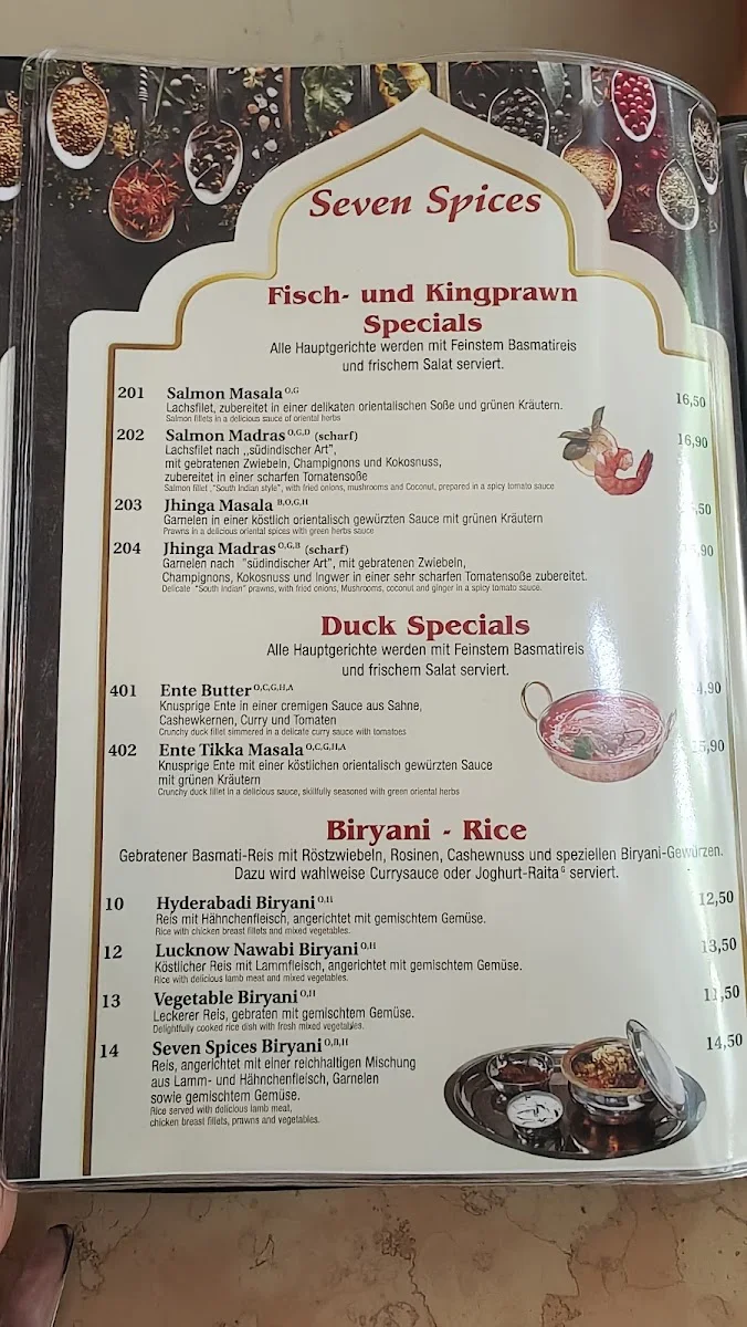 Seven Spices – Speisekarte in Berlin
