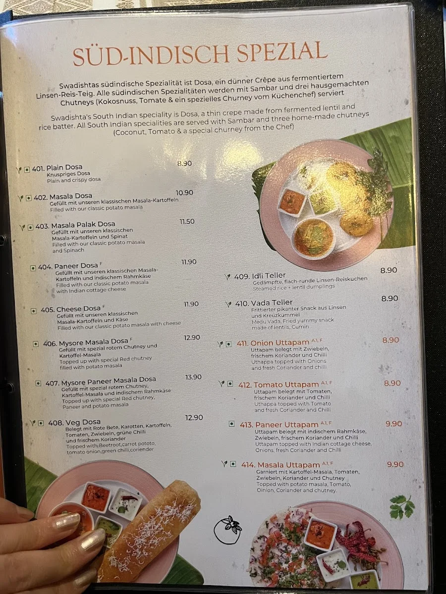 Swadishta – Speisekarte in Berlin