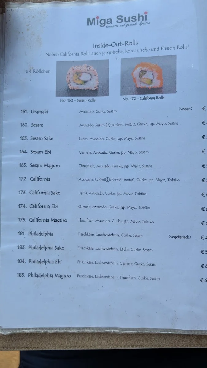 Miga Sushi – Speisekarte in Bad Homburg vor der Höhe, Hessen