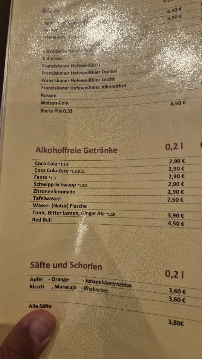 Restaurant Andy's Krablergarten – Speisekarte in München, Bayern