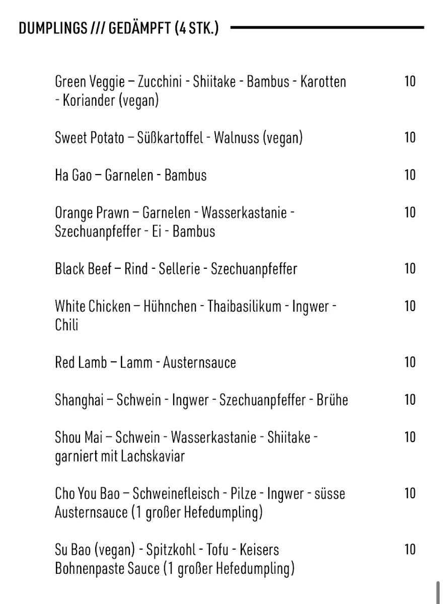 Long March Canteen – Speisekarte in Berlin