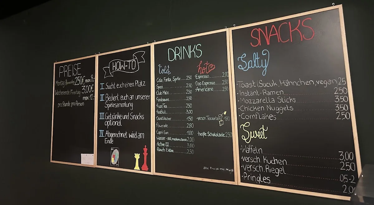 Spielecafé - Brett & Spiele – Speisekarte in Berlin