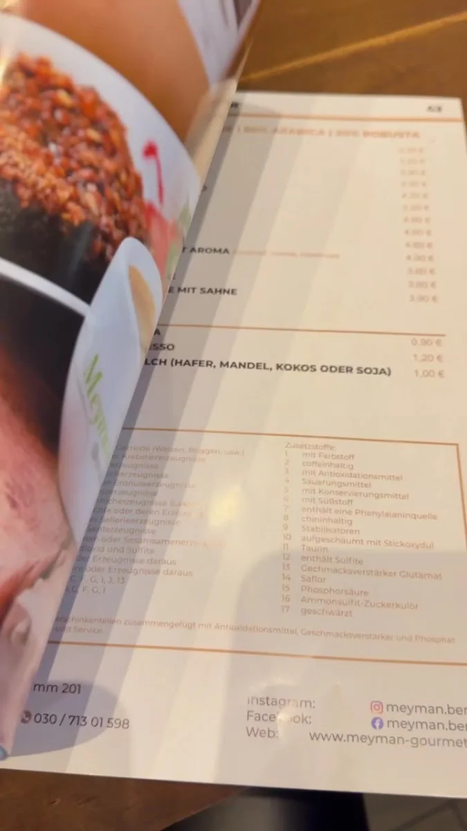 Meyman Gourmet – Speisekarte in Berlin