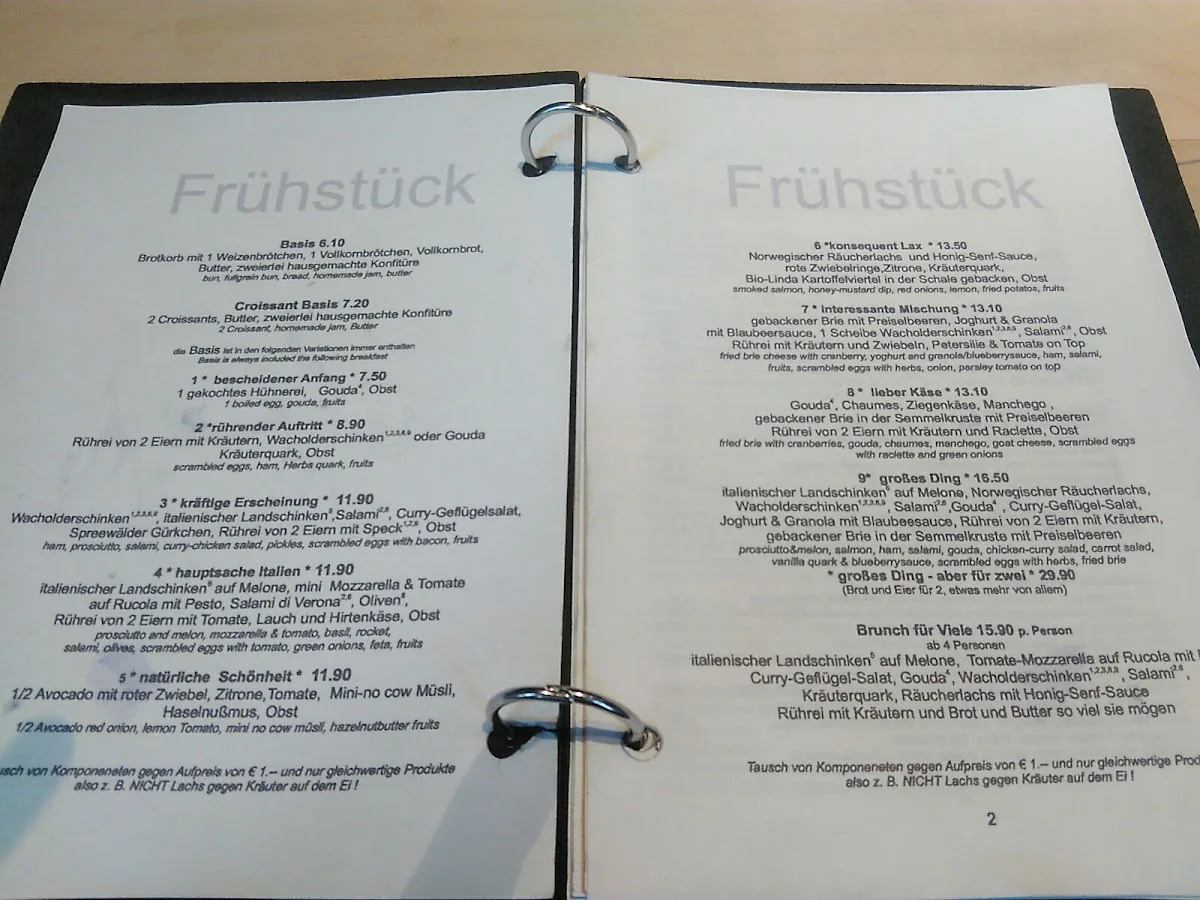 April Restaurant – Speisekarte in Berlin