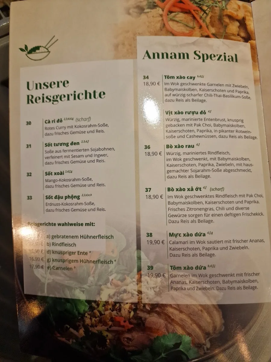 Restaurant Annam – Speisekarte in Stuttgart, Baden-Württemberg