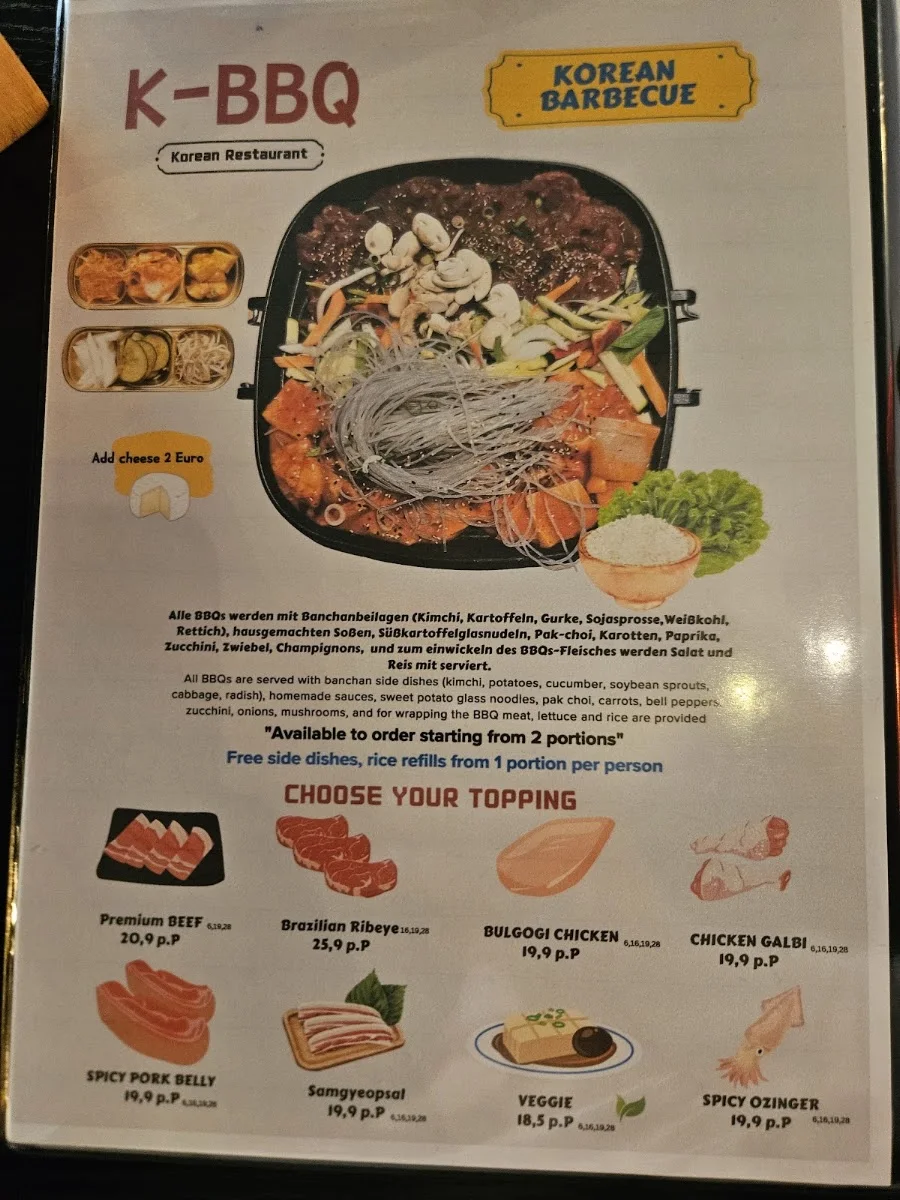 K-BBQ- Korean Barbecue – Speisekarte in Berlin