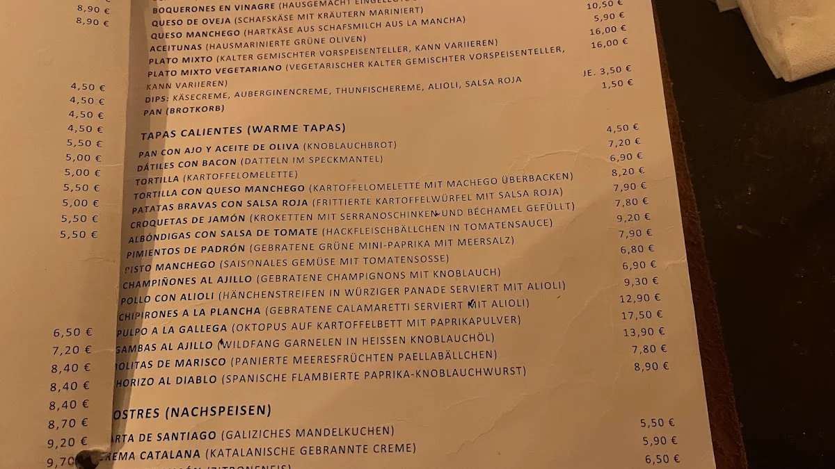 Bodega Dali – Speisekarte in München, Bayern