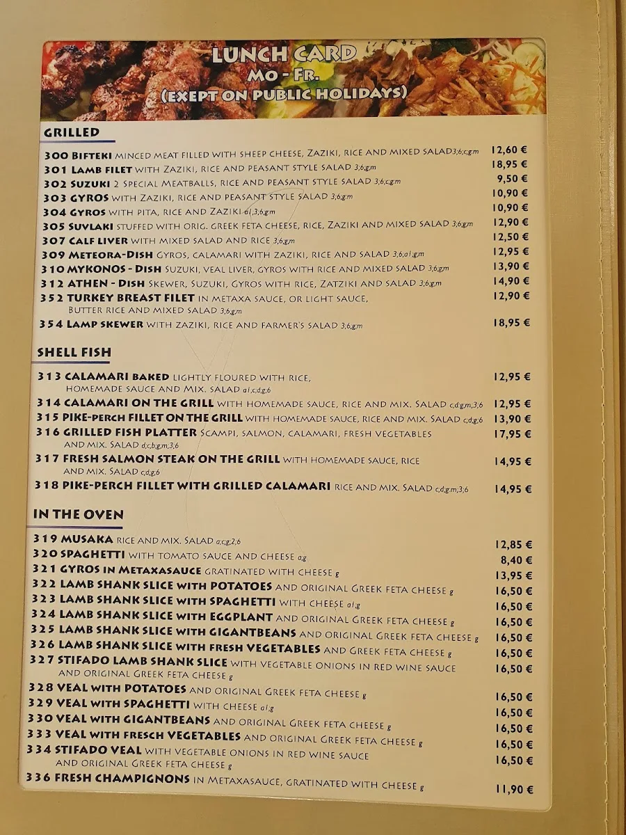 Poseidon – Speisekarte in München, Bayern