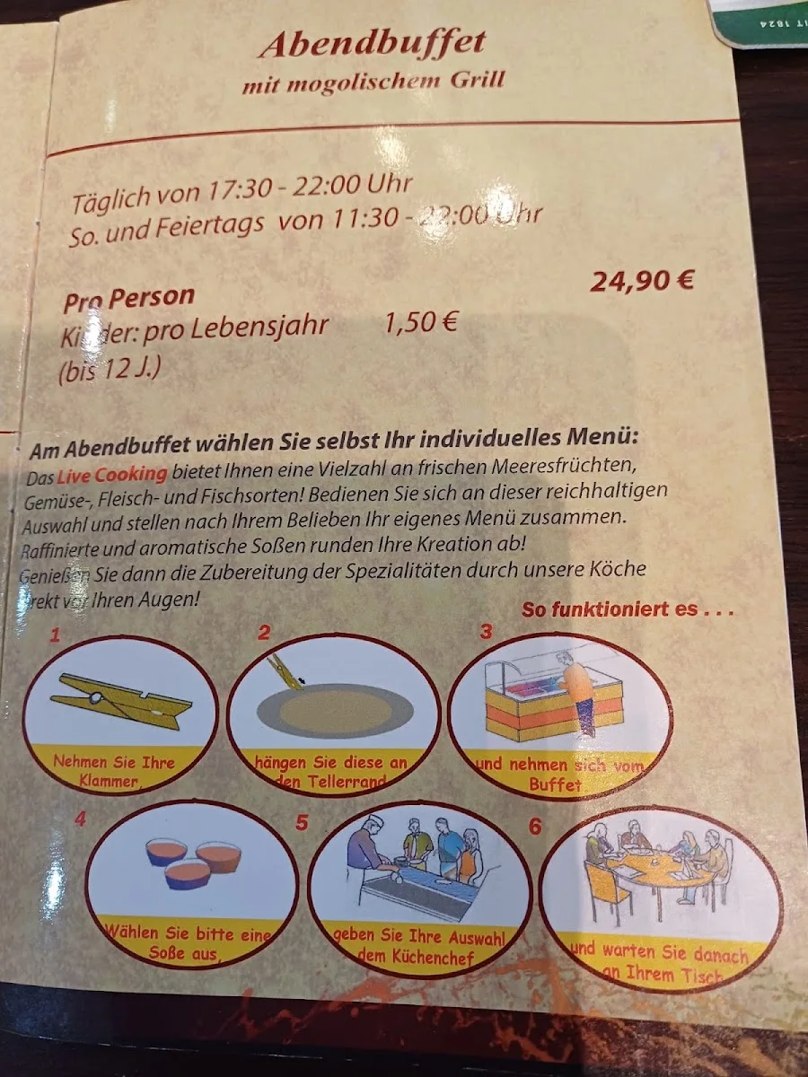 Kaiserpalast – Speisekarte in Bremen