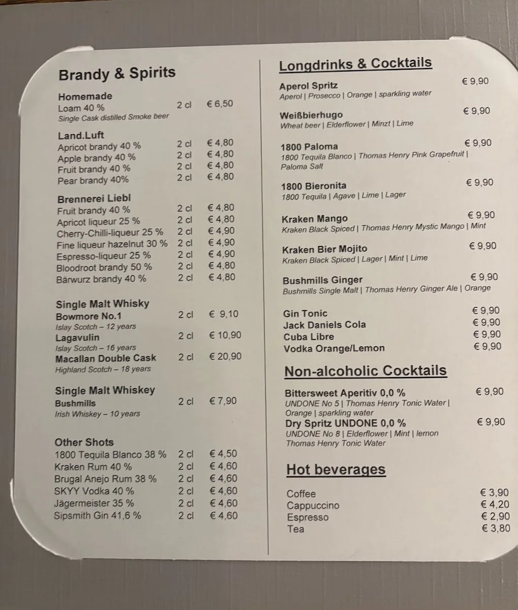 Schiller Bräu – Speisekarte in München, Bayern
