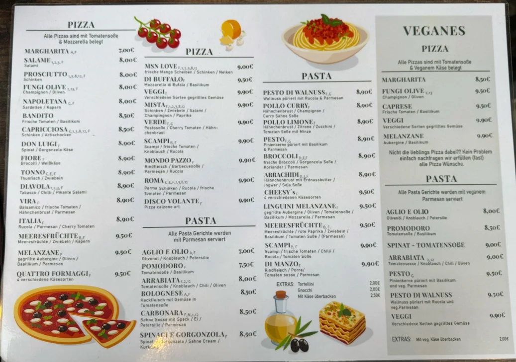 Pizza Vira – Speisekarte in Berlin