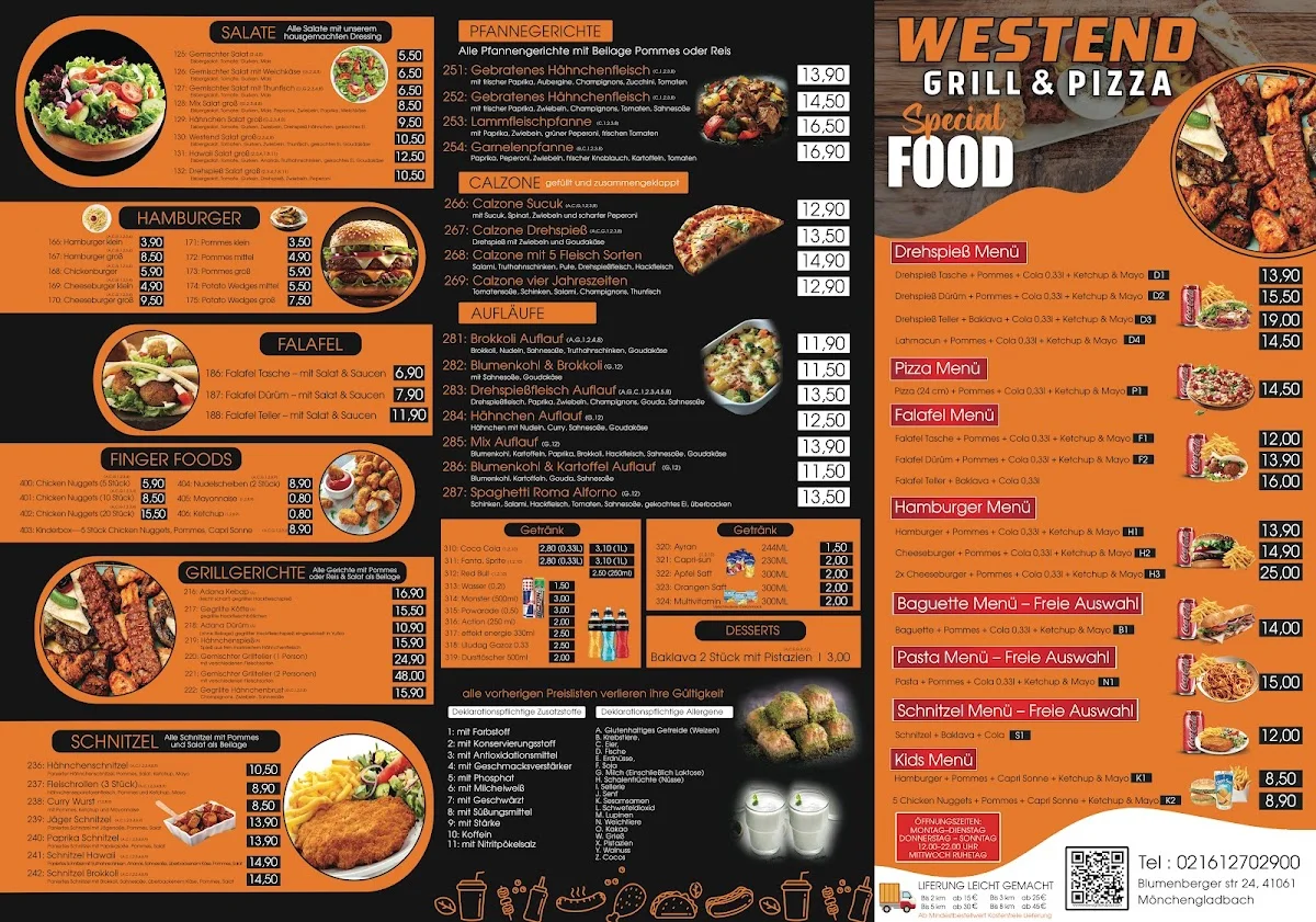 westendgrillundpizza – Speisekarte in Mönchengladbach, Nordrhein-Westfalen