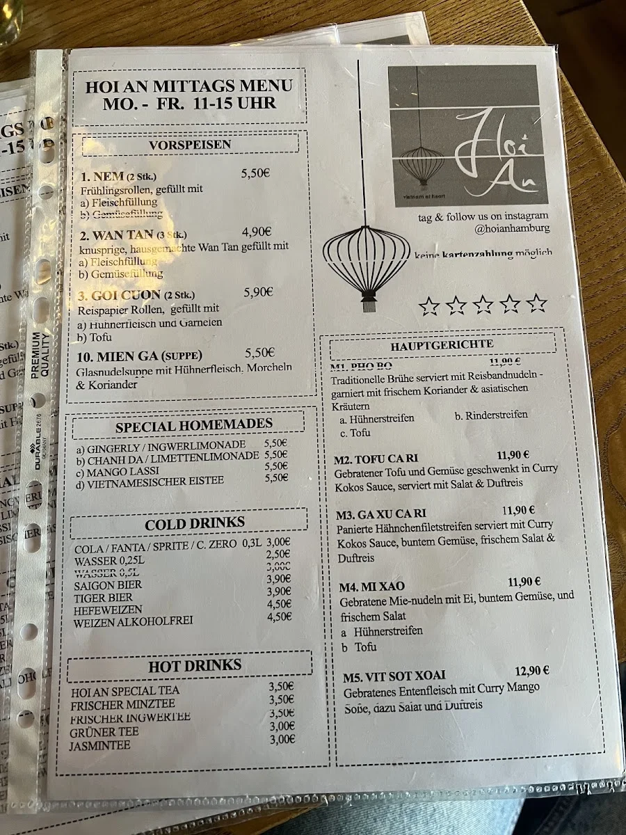 Hoi An Hamburg – Speisekarte in Hamburg