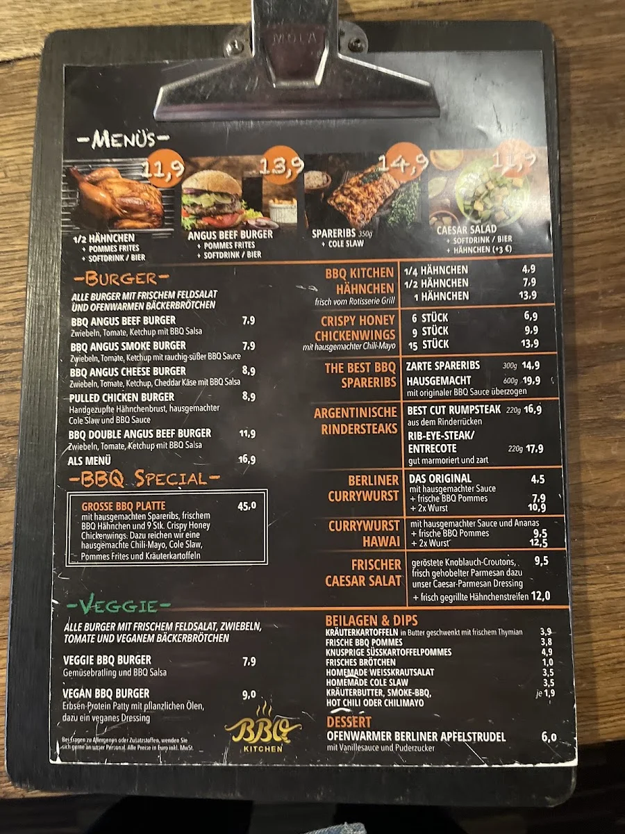 BBQ Kitchen – Speisekarte in Berlin