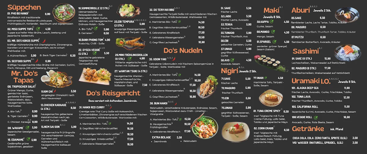 Do Sushi - Leverkusen – Speisekarte in Leverkusen, Nordrhein-Westfalen