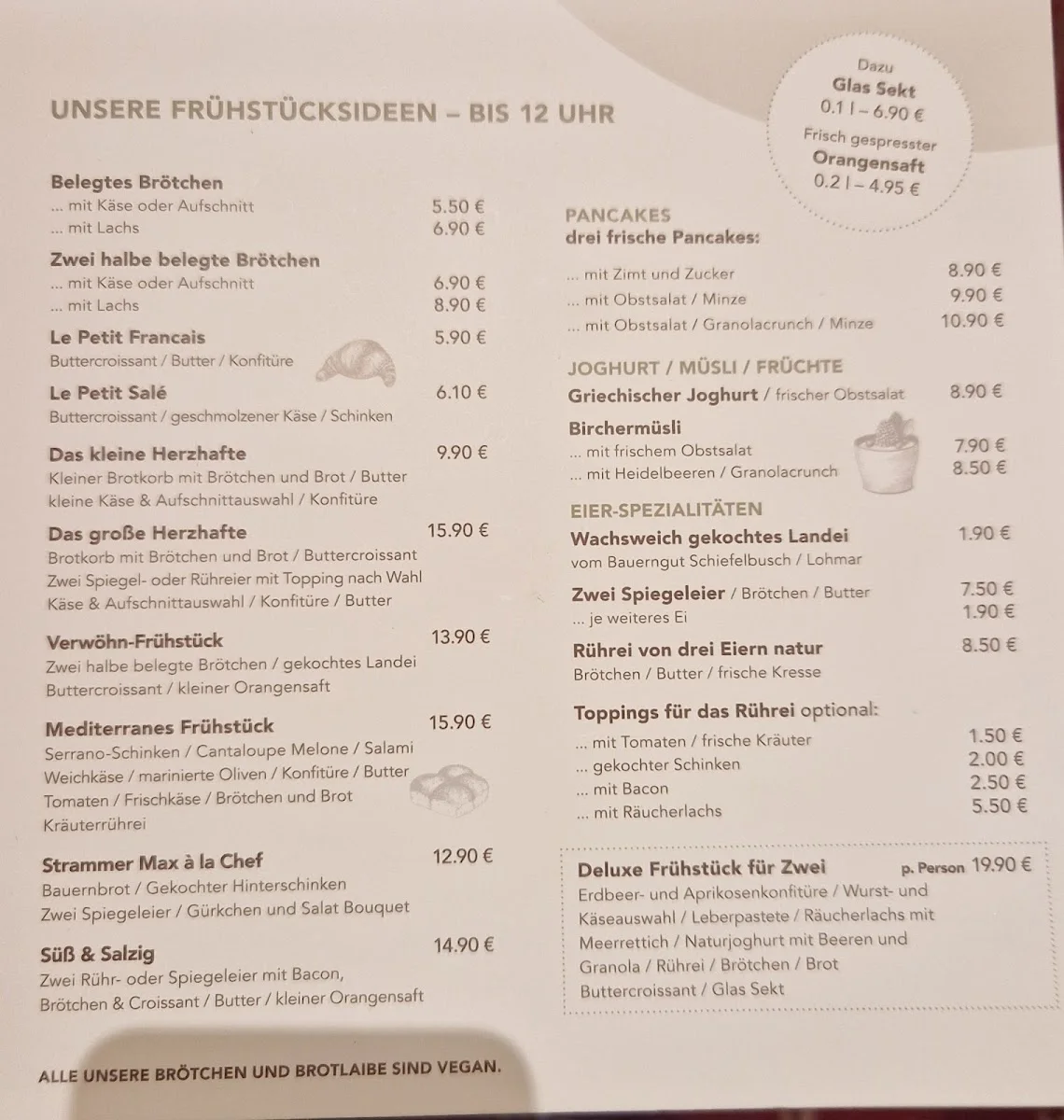 Fassbender im Café Jansen – Speisekarte in Köln, Nordrhein-Westfalen