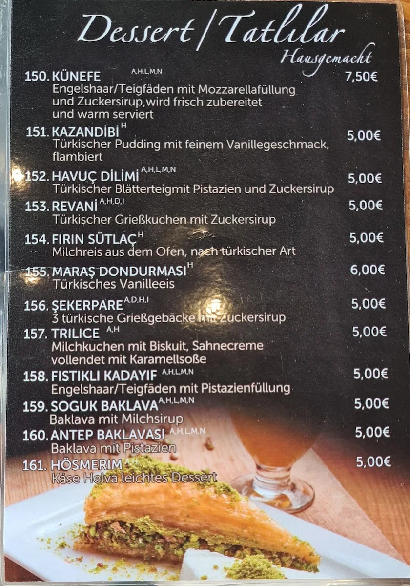 Hardal Türkisches Restaurant – Speisekarte in Hamburg