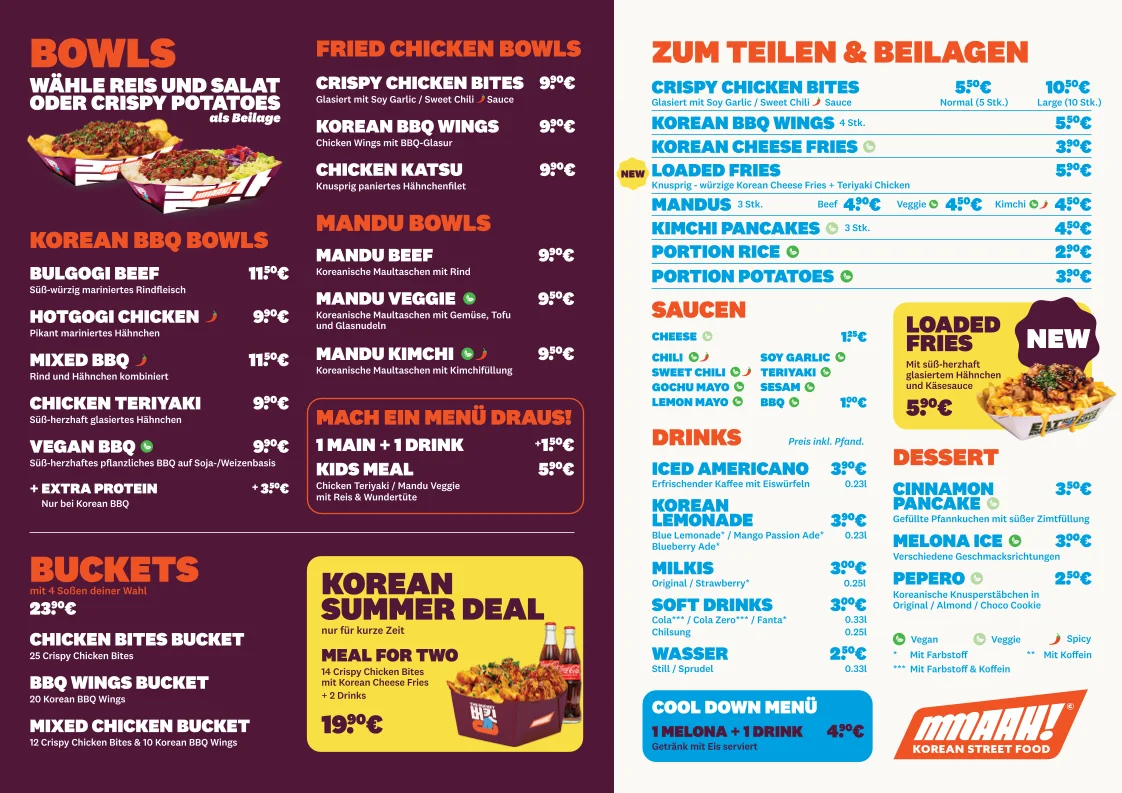 Mmaah! - Eat Korean – Speisekarte in Berlin