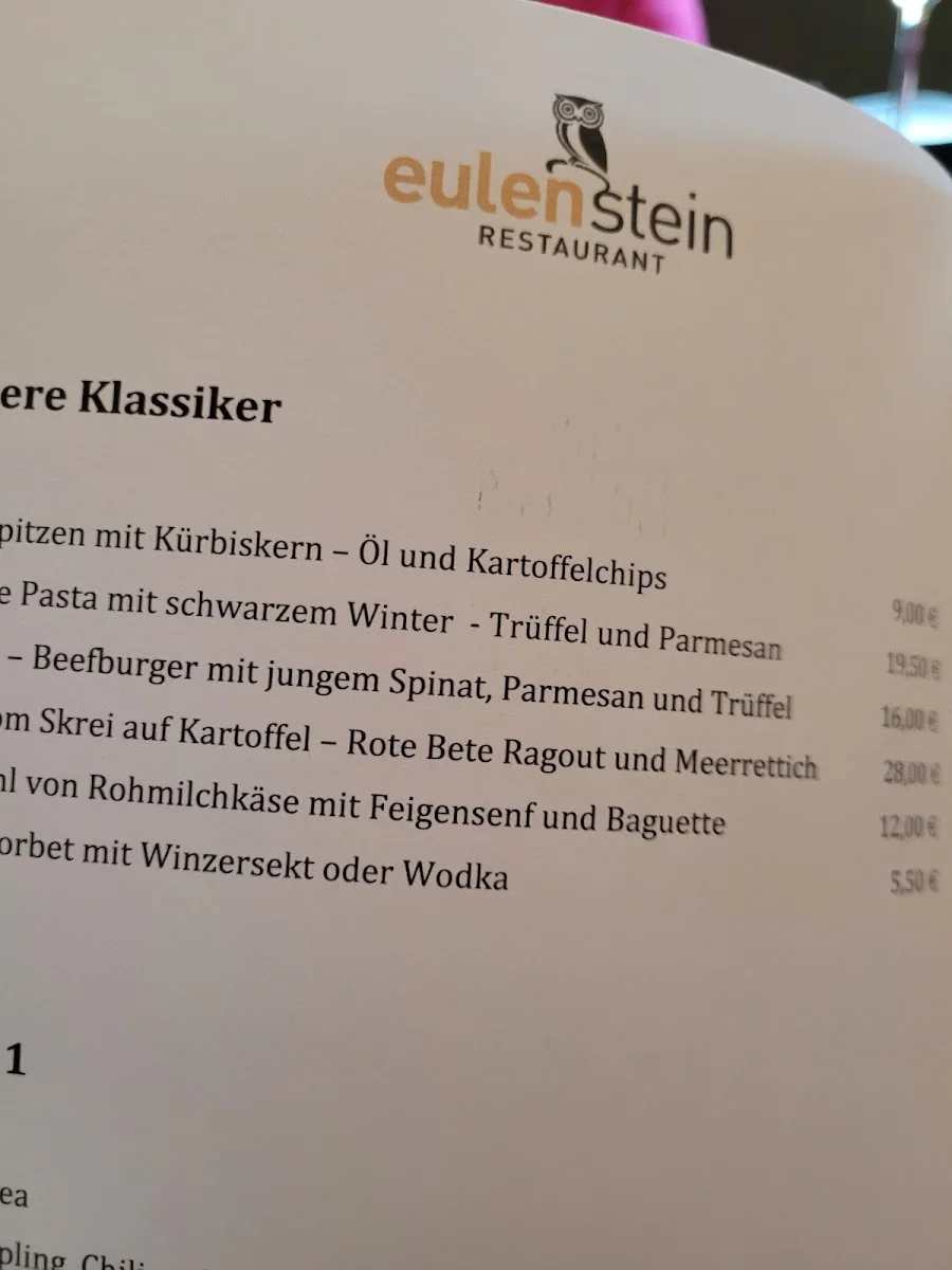 Restaurant Eulenstein – Speisekarte in Idstein, Hessen