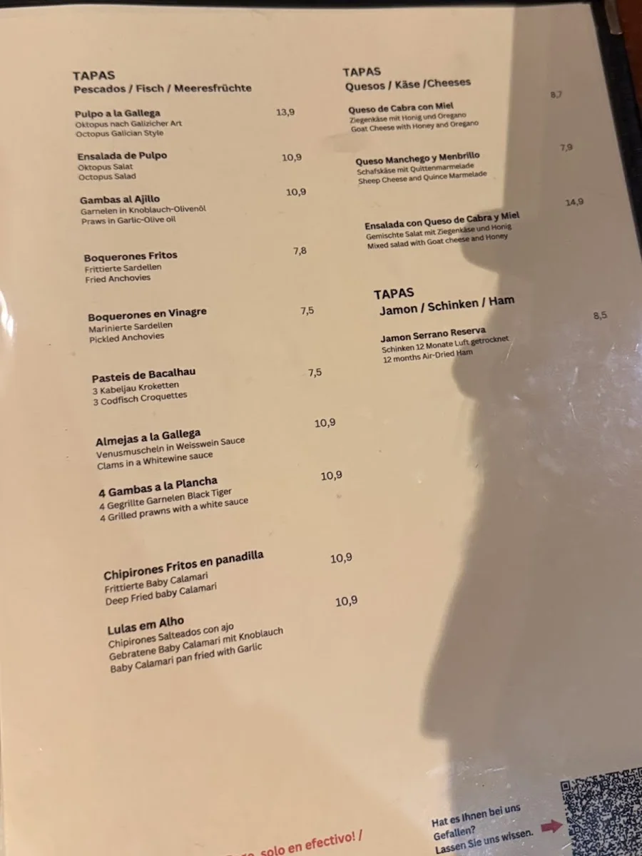 Pico Tapas-Bar – Speisekarte in Berlin