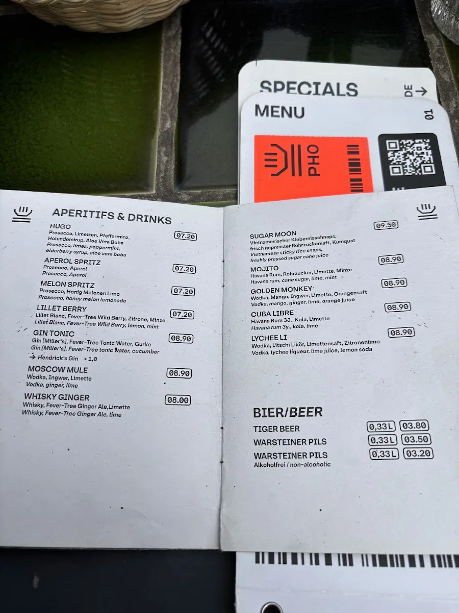 PHO - Noodlebar (Mitte) – Speisekarte in Berlin