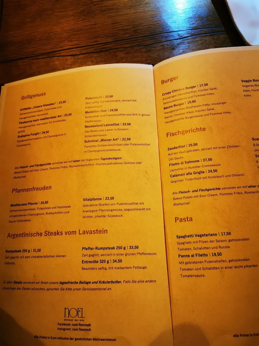 NOEL restaurant·bar·hotel – Speisekarte in Seevetal, Niedersachsen