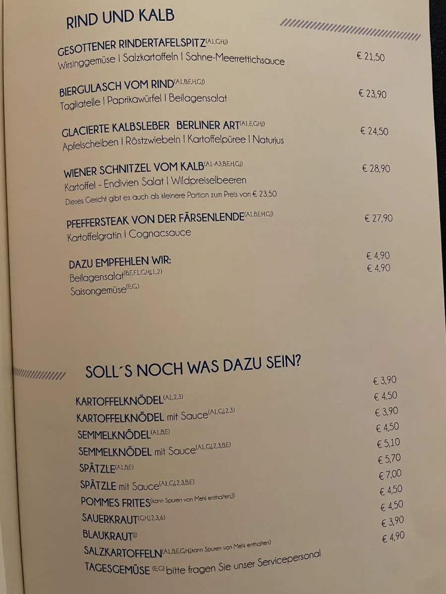 Hofbräukeller am Wiener Platz – Speisekarte in München, Bayern
