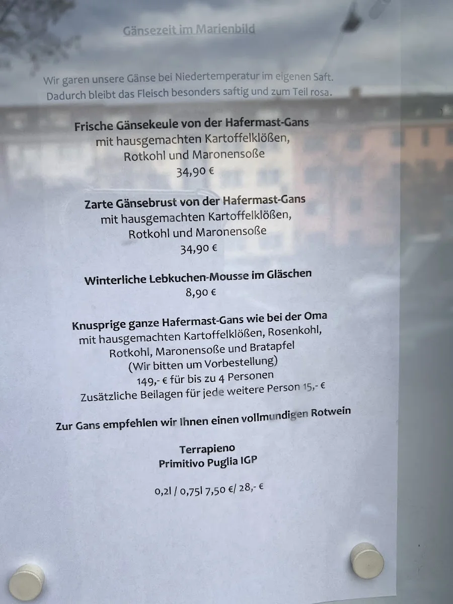 Gaffel im Marienbild – Speisekarte in Köln, Nordrhein-Westfalen