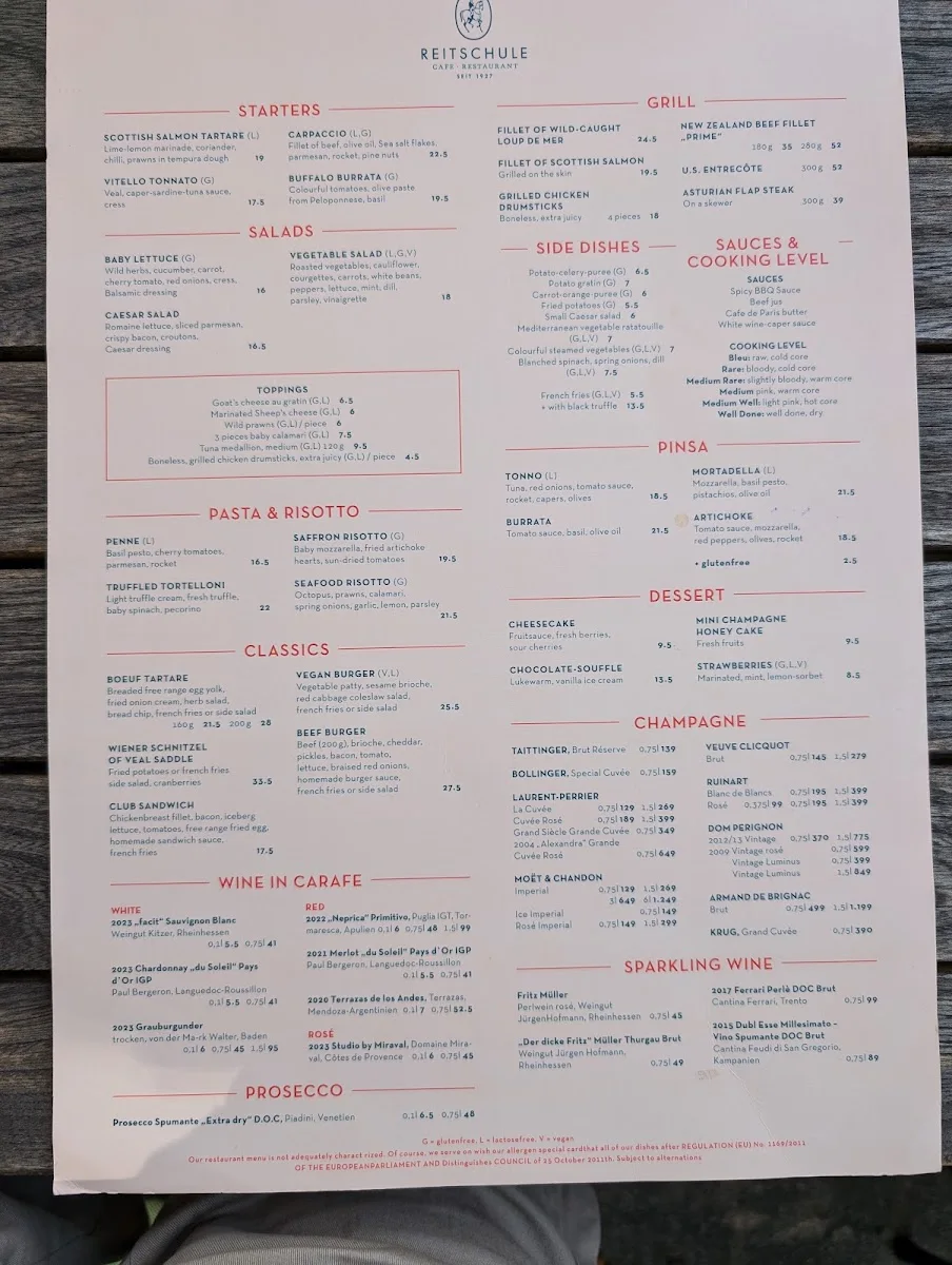 Café Reitschule – Speisekarte in München, Bayern