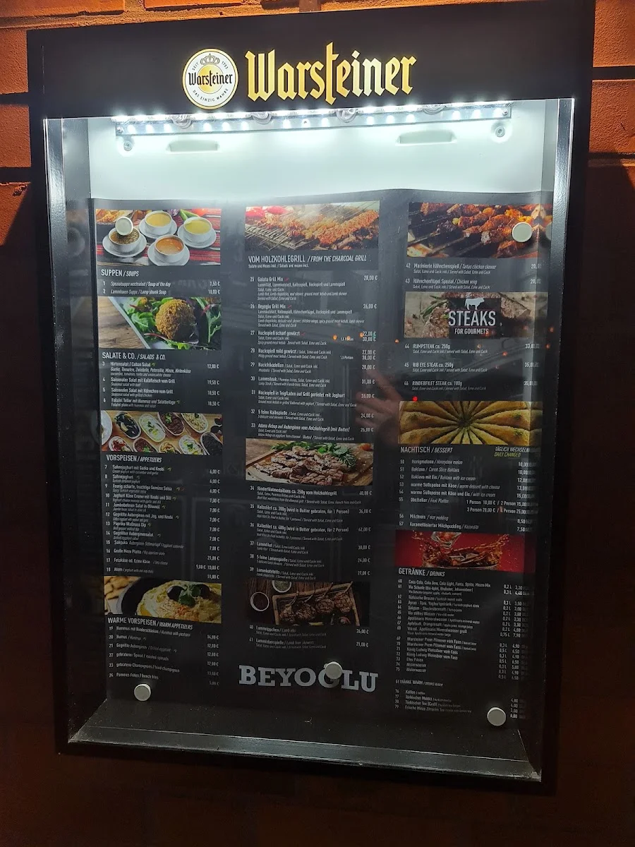 BEYOĞLU KEBAP HOUSE – Speisekarte in Hamburg
