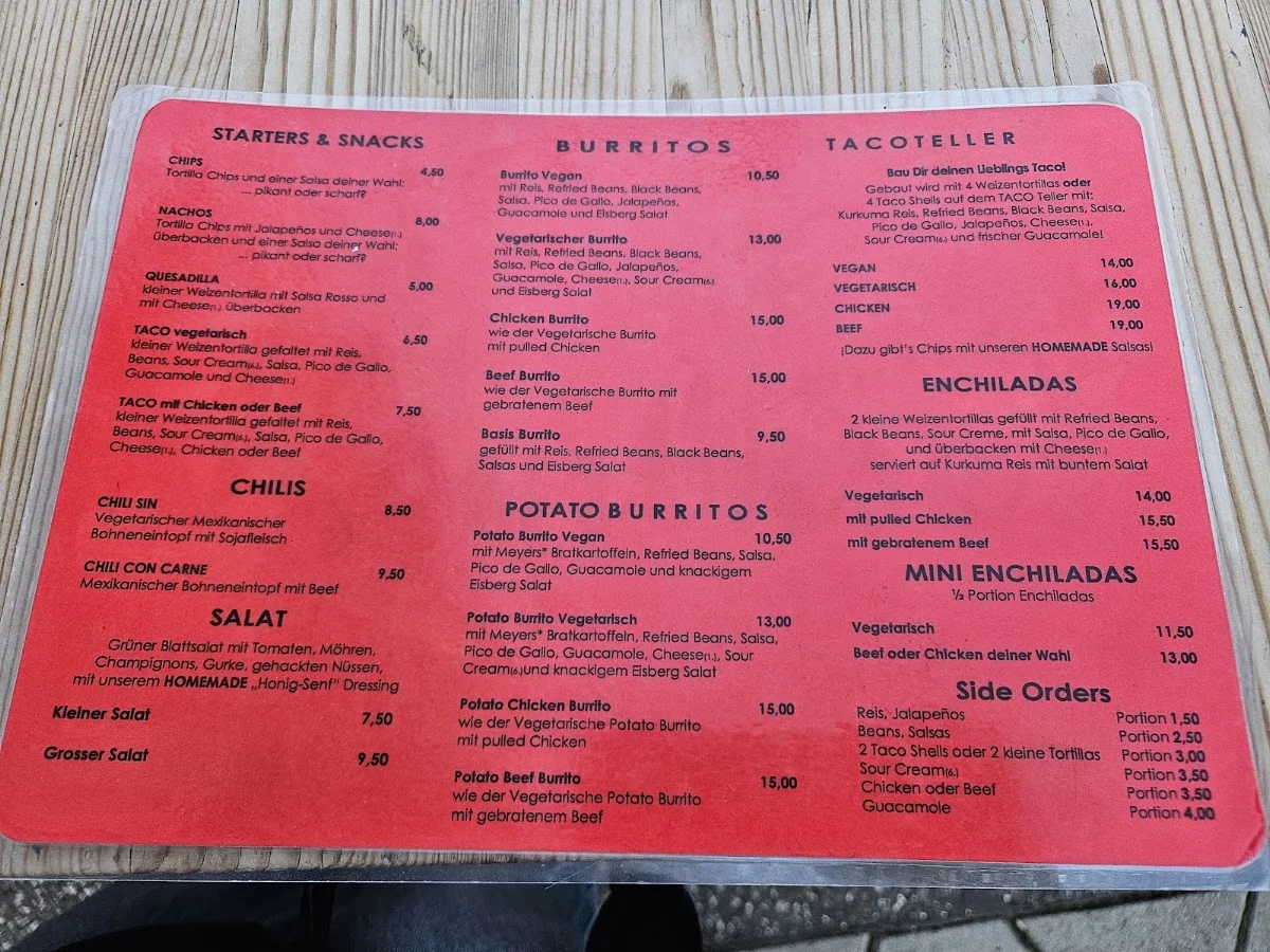 KOMBÜSE – Speisekarte in Hamburg