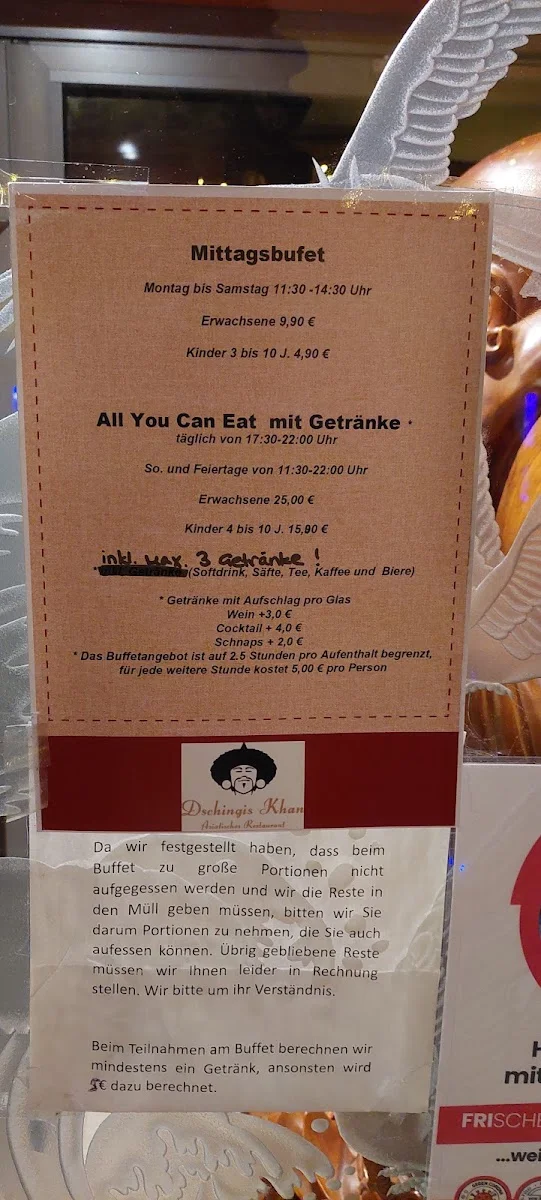 Dschingis Khan – Speisekarte in Bergisch Gladbach, Nordrhein-Westfalen