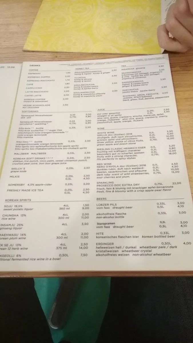 mani mogo — KOREAN DINER – Menü in Berlin