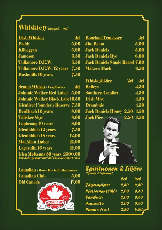 MacLaren's Pub – Speisekarte in Berlin