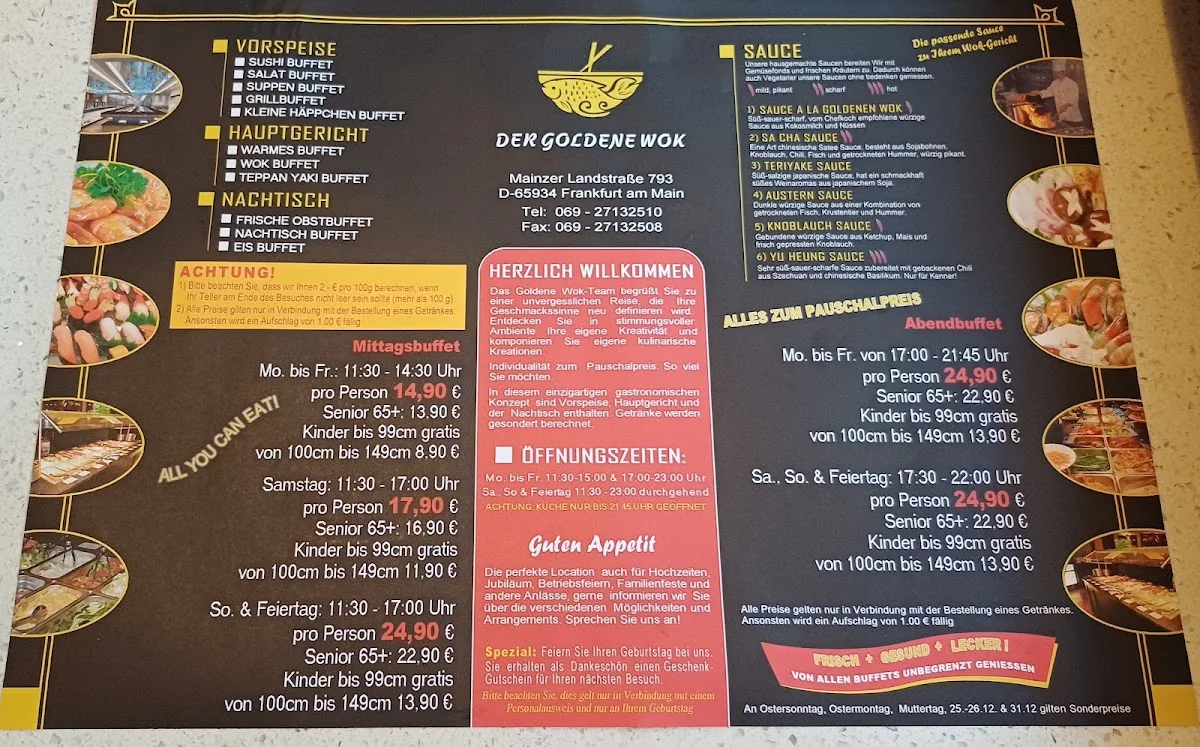 Der Goldene Wok – Speisekarte in Frankfurt am Main, Hessen