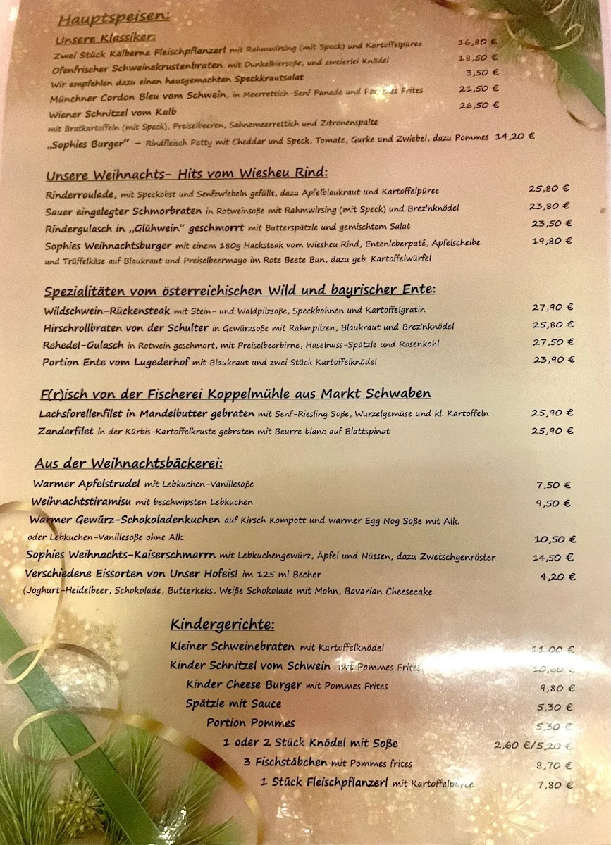 Dicke Sophie – Speisekarte in München, Bayern