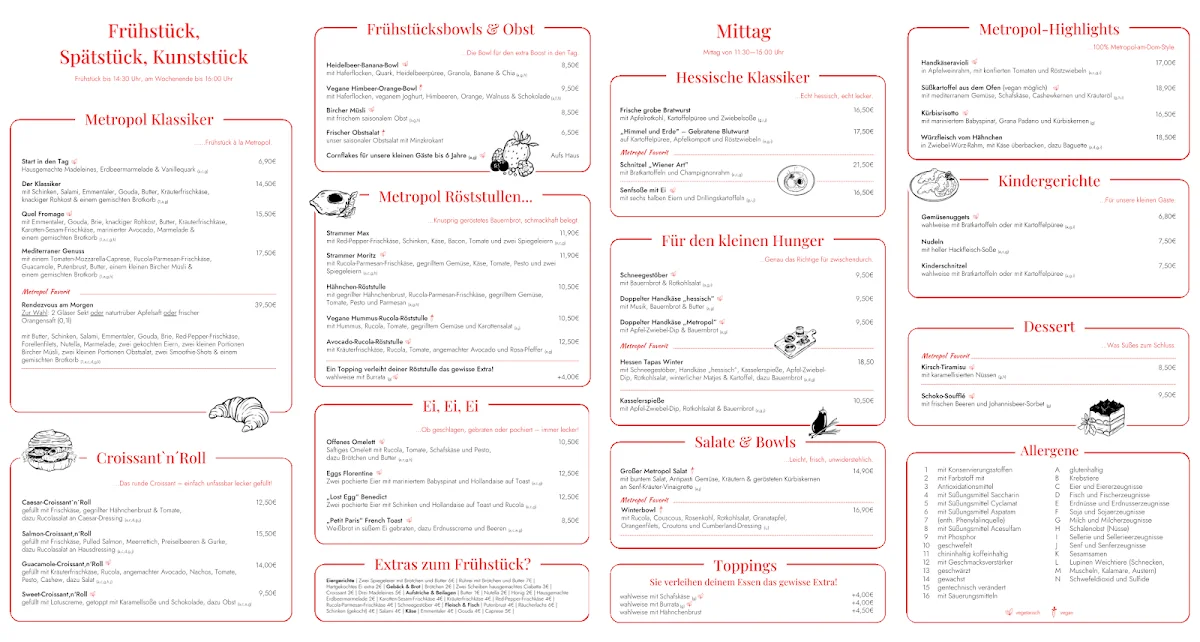Metropol am Dom - Restaurant – Speisekarte in Frankfurt am Main, Hessen