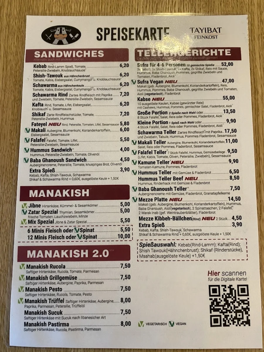 Tayibat Feinkost – Speisekarte in Münster, Nordrhein-Westfalen