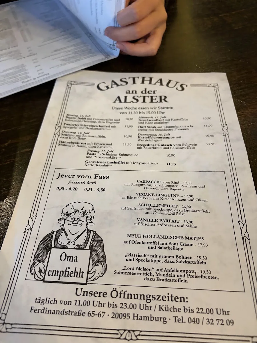 Gasthaus an der Alster – Speisekarte in Hamburg