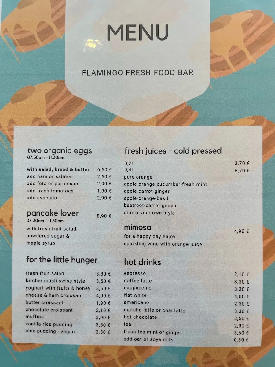 Flamingo Fresh Food Bar – Speisekarte in Berlin
