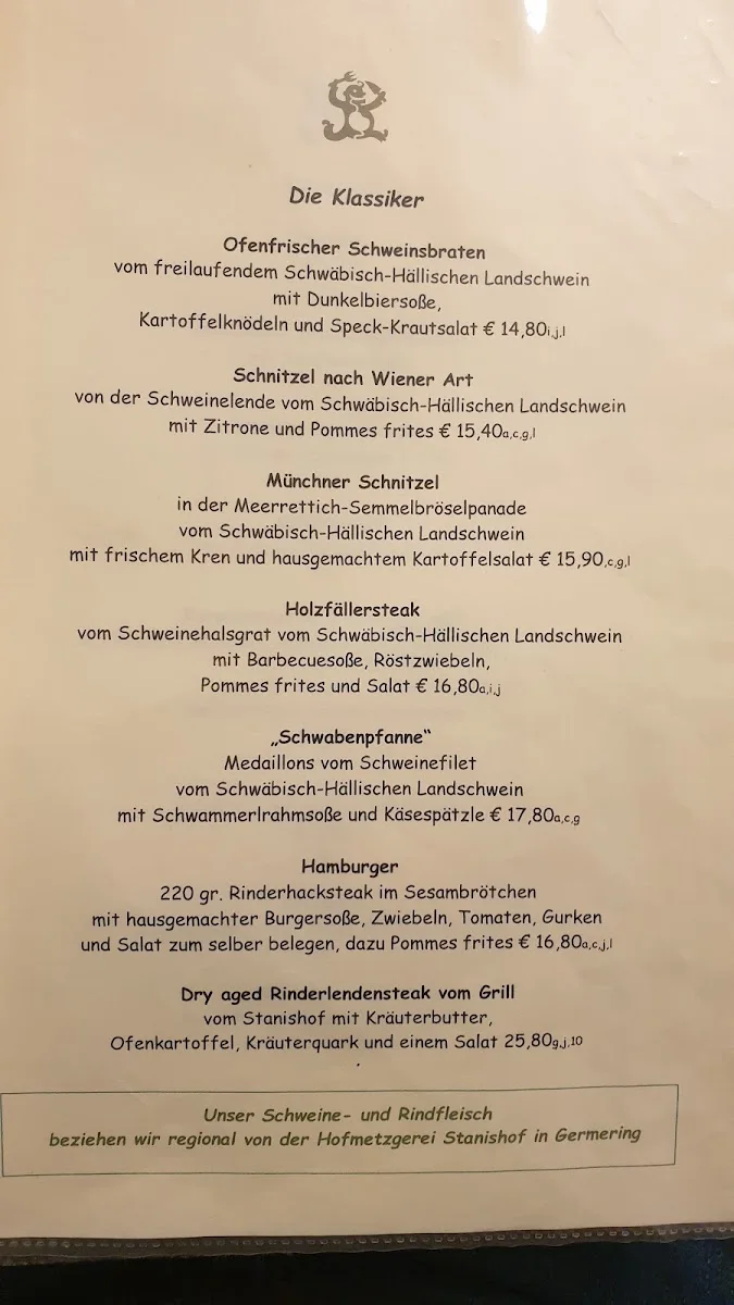 Wirtshaus Franzz – Speisekarte in München, Bayern