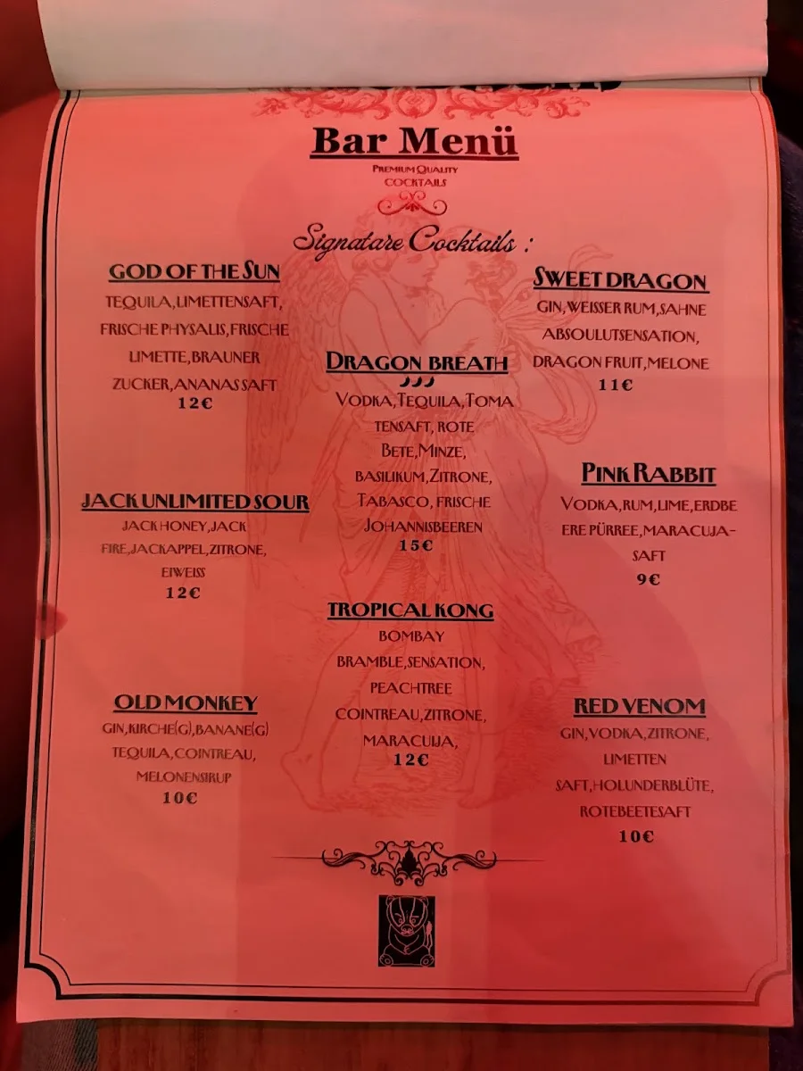Honigdachs Bar – Speisekarte in Berlin
