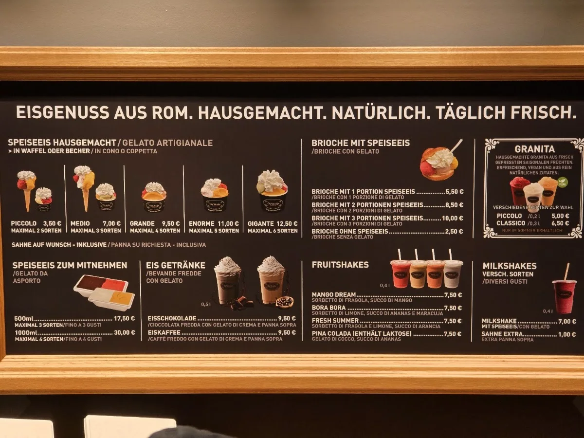 Old Bridge Gelateria – Speisekarte in Stuttgart, Baden-Württemberg